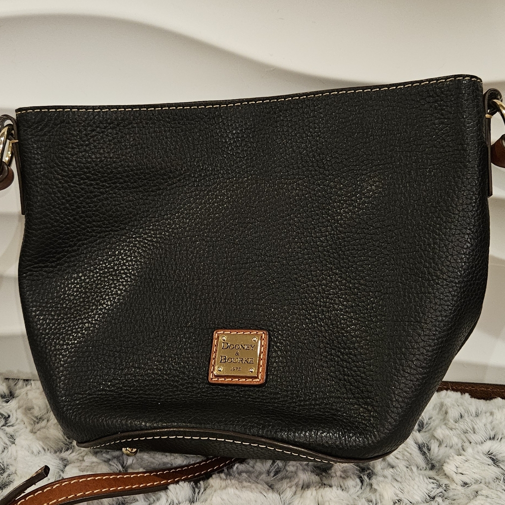 Dooney & Bourke Black Pebble Leather Shoulder Bag